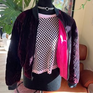Vintage Velvet Bomber Jacket